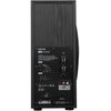 Czarny subwoofer EDIFIER T5s z obudową z MDF, widoczny od tyłu, z panelem kontrolnym zawierającym pokrętła regulacji głośności i częstotliwości, złączami audio oraz włącznikiem zasilania. Na panelu znajdują się napisy: "EDIFIER", "T5s Powered Subwoofer", 