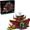 Zestaw LEGO przedstawia szczegółowy model pływającej restauracji Baratie z serii One Piece, z licznymi elementami dekoracyjnymi i figurkami. Na opakowaniu widnieje napis "Baratie Floating Restaurant" oraz "LEGO 75640 | 3302 pcs".