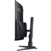 Monitor o zakrzywionym ekranie z widocznym logo "acer" na tylnej obudowie, zamontowany na solidnej podstawie z regulacją wysokości. Obudowa ma nowoczesny design z geometrycznymi kształtami.