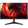 Monitor z wyświetlaczem przedstawiającym dynamiczną scenę z gry, gdzie postać stoi naprzeciwko dużego, czerwonego smoka na tle ognistego krajobrazu. Na dolnej ramce monitora widoczne jest logo "acer".