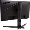 Czarny monitor marki Acer widziany od tyłu, z wyraźnym logo "acer" w lewym górnym rogu. Monitor posiada solidną podstawę i regulowany stojak.