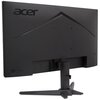 Czarny monitor z logo "acer" na tylnej obudowie, zamontowany na podstawce o geometrycznym kształcie. Obudowa ma wyraźne linie i otwory montażowe.