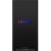 Czarny front obudowy komputera z kolorowym napisem "LEGION" na środku oraz logo "Lenovo" u dołu.