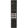 Czarny pilot z przyciskami, w tym kolorowymi i oznaczonymi ikonami oraz tekstem, takimi jak "NETFLIX", "prime video", "ZEE5", "WWW", "YouTube", "hulu", "disney+", "globo play". Na górze znajduje się przycisk z czerwoną ikoną włączania/wyłączania.