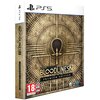 Okładka gry "Vampire: The Masquerade – Bloodlines 2 Premium Edition" na PS5 przedstawia stylizowany, złoty wzór z centralnym symbolem na tle promieni. Widoczne są oznaczenia wiekowe 18+ oraz języki: ENG, PL, CZ, a także logo PlayStation 5 i inne logotypy.