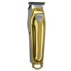 Na zdjęciu znajduje się strzyżarka z metaliczną, złotą obudową i srebrnym ostrzem. Na obudowie widoczny jest napis: "ENCHEN PROFESSIONAL HAIR TRIMMER".