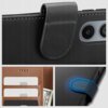 Czarne etui TECH-PROTECT Quantum Folio do Samsung Galaxy A26/A17 4G/A17 5G z widocznym zapięciem i wycięciem na aparat. Wnętrze etui jest brązowe, posiada kieszenie na karty oraz miejsce na banknoty.