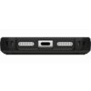 Czarne etui z włókna węglowego z widocznymi otworami na porty i głośniki, zaprojektowane dla Apple iPhone 17 Pro Max. Produkt ma solidną konstrukcję z wyraźnymi detalami i wycięciami.
