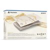Pudełko zawiera osłonę konsoli PlayStation 5 Slim w limitowanej edycji "Gold Ghost of Yōtei" z grafiką w złotych i białych odcieniach. Na opakowaniu widoczne są logotypy PlayStation i Sony oraz napis "GHOST OF YŌTEI".