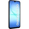 Smartfon z dużym ekranem, na którym widoczny jest napis "Galaxy A17 5G" na tle gradientu w odcieniach niebieskiego. Urządzenie ma cienkie ramki i wycięcie na aparat u góry ekranu.