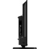Telewizor BLAUPUNKT 32QBG6000S 32" QLED Google TV widoczny z boku, ukazujący porty HDMI, USB oraz inne złącza na panelu bocznym. Urządzenie stoi na prostokątnej podstawie.