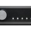 Czarny panel wzmacniacza z dużym pokrętłem oznaczonym jako "Volume" oraz pięcioma przyciskami z napisami: "Bluetooth", "Coaxial", "Optical", "ARC", "Line".