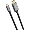 Na zdjęciu widoczny jest kabel z dwoma różnymi końcówkami: USB Typ-C i HDMI, z plecionym czarnym oplotem. Na wtyczce HDMI znajduje się napis "Trust".