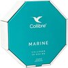 Ośmiokątne opakowanie w kolorze turkusowym z białymi napisami: "Collibre® MARINE COLLAGEN 10 000 MG". Na dole opakowania znajduje się dodatkowy tekst: "15 x 30 ml".
