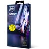 Opakowanie produktu "Szkło hartowane 3MK Hardy Hardura 9H do Samsung Galaxy S24/S25 (2 szt.)" z widocznym logo 3mk i napisem "HARDY Hardura 9H™". Na opakowaniu znajdują się również informacje: "ProFIT™ applicator for easy installation", "2 pcs included" o
