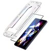 Na zdjęciu widoczne jest szkło hartowane oraz przezroczysta ramka, które są umieszczone nad smartfonem z kolorowym wyświetlaczem. Produkt jest przeznaczony do modelu Samsung Galaxy S25 Edge.