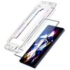 Przezroczysta osłona i szkło hartowane są pokazane nad smartfonem z kolorowym wyświetlaczem. Produkt opisany jest jako "Szkło hartowane 3MK Hardy Hardura do Samsung Galaxy S24 Plus/S25 Plus (2 szt.)".