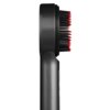 Czarna masująca szczotka z czerwonymi końcówkami włosia, widoczna z boku. Produkt to "Masująca szczotka MEDIA-TECH Regenerating Hairbrush Massager MT6537".