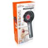 Opakowanie produktu "Masująca szczotka MEDIA-TECH Regenerating Hairbrush Massager MT6537" przedstawia elektryczną szczotkę do masażu włosów i skóry głowy z czerwonymi elementami masującymi. Na opakowaniu znajdują się informacje: "5 MASSAGE SPEED", "WARMIN