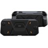 Czarne etui do Nintendo Switch z widocznymi pomarańczowymi akcentami i napisem "YAXO" na środku. Etui ma nowoczesny, geometryczny design z wyraźnymi liniami i teksturą.