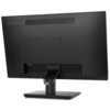Czarny monitor marki Lenovo widoczny od tyłu, z logo "Lenovo" w lewym górnym rogu. Monitor jest zamontowany na prostokątnej podstawie, a na obudowie znajdują się otwory wentylacyjne oraz mocowania.