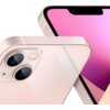 Zbliżenie na różowy smartfon z dwoma obiektywami aparatu i lampą błyskową, z widocznym fragmentem ekranu o gradientowym różowym tle. Urządzenie ma zaokrąglone krawędzie i metaliczną ramkę.