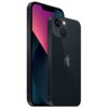 Na zdjęciu widoczny jest smartfon w ciemnym kolorze z dwoma aparatami z tyłu oraz logo w kształcie nadgryzionego jabłka. Ekran urządzenia wyświetla gradientowe tło w odcieniach różu i niebieskiego.