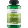 Zielona butelka z czarną nakrętką zawiera suplement diety SWANSON Ashwagandha, 450 mg w kapsułce, 100 kapsułek. Na etykiecie widnieje logo SWANSON oraz napisy: "Ashwagandha", "SUPLEMENT DIETY", "450 mg w kapsułce", "100 KAPSUŁEK".