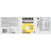 Etykieta produktu "Izotonik OSHEE Iso Hydration Cytrynowy (550 g)" zawiera duży napis "OSHEE ISO HYDRATION" oraz informacje o składnikach, takich jak "5 Electrolytes" i "9 Vitamins". Widoczny jest również kod kreskowy, masa netto 550 g oraz szczegółowy sk