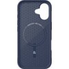 Granatowe etui z wzorem heksagonalnym, z okrągłym oznaczeniem i napisem "PROTECT BETTER" oraz logo "ZAGG" na dole. Produkt jest przeznaczony do Apple iPhone 17 i kompatybilny z MagSafe.