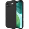 Czarne etui ZAGG Luxe Snap MagSafe do Apple iPhone Air jest widoczne na zdjęciu, z wyraźnie zaznaczonym miejscem na aparat i przyciski boczne. Etui ma teksturowaną powierzchnię i jest pokazane na tle ekranu telefonu z zielonymi i niebieskimi okręgami.