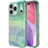 Wielokolorowe etui do telefonu z efektem olejowym, przeznaczone dla modelu Apple iPhone 17 Pro, z widocznym okrągłym wzorem MagSafe. Etui ma przezroczyste krawędzie i otwory na aparat oraz przyciski.