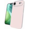 Różowe etui na telefon z widocznymi wycięciami na aparat i przyciski, obok którego znajduje się telefon z wyświetlaczem pokazującym zielono-niebieskie okręgi.