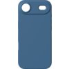 Ciemnoniebieskie etui na telefon z dwoma otworami na aparat i dodatkowe elementy, wykonane z gładkiego materiału. Produkt jest przeznaczony do urządzeń Apple iPhone 17 i posiada funkcję MagSafe.