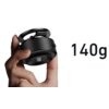 Na zdjęciu widoczny jest czarny uchwyt magnetyczny trzymany w dłoni, obok którego znajduje się napis "140g". Produkt ma okrągły kształt i metaliczne wykończenie.