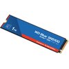 Na zdjęciu widoczny jest dysk SSD z oznaczeniem "WD Blue SN5100 NVMe SSD PCIe 4.0" oraz pojemnością "1 TB". Na dole znajduje się napis "POWERED BY SANDISK".