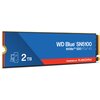 Na zdjęciu widoczny jest dysk SSD z oznaczeniem "WD Blue SN5100 NVMe SSD PCIe 4.0" oraz pojemnością "2 TB". Na dole znajduje się napis "POWERED BY SANDISK".