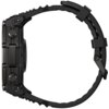 Czarny smartwatch z widocznym logo "amazfit" na boku koperty, posiadający dwa przyciski z teksturowaną powierzchnią oraz solidny pasek z zapięciem. Design zegarka jest masywny i nowoczesny, z wyraźnymi śrubami na obudowie.