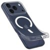 Przezroczyste etui TECH-PROTECT Flexair MagSafe do Apple iPhone 17 Pro Max, ukazujące tylną część telefonu z widocznym logo w kształcie jabłka oraz okrągłym wzorem MagSafe. Etui ma wycięcia na przyciski i porty, a także otwory na aparat i lampę błyskową.