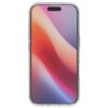 Przezroczyste etui na telefon z widocznym gradientowym tłem w odcieniach pomarańczowego, różowego i fioletowego. Etui ma gładką powierzchnię i jest dopasowane do kształtu smartfona.