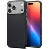 Czarne etui na telefon z trzema dużymi otworami na aparaty oraz mniejszymi na lampę i mikrofon, obok widoczny telefon z kolorowym ekranem. Na etui znajduje się logo producenta oraz napis "SPIGEN".