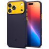 Granatowe etui na telefon z żółtymi akcentami wokół aparatu i przycisków, z widocznym logo producenta w dolnej części. Obok etui znajduje się telefon z kolorowym wyświetlaczem.