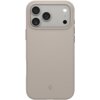 Beżowe etui na telefon z trzema wycięciami na aparaty fotograficzne oraz dodatkowymi otworami na lampę i mikrofon. Na dole etui widoczne jest logo producenta w formie stylizowanego symbolu.