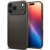 Szare etui na telefon z trzema dużymi otworami na aparaty oraz mniejszymi otworami na inne elementy, widoczne z przodu i z tyłu. Na etui znajduje się małe logo producenta.
