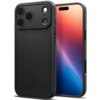 Czarne etui na telefon z trzema dużymi otworami na aparaty i mniejszymi otworami na inne elementy, widoczne z przodu i z tyłu. Na etui znajduje się małe logo producenta w dolnej części.