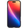 Etui na telefon w kolorze szarym z widocznym ekranem urządzenia, na którym wyświetlany jest gradientowy wzór w odcieniach czerwieni, fioletu i niebieskiego. Produkt ma solidną konstrukcję z wyraźnie zaznaczonymi krawędziami.