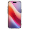 Przezroczyste etui na smartfon z widocznym gradientowym tłem w odcieniach pomarańczowego, różowego i fioletowego. Etui ma wycięcia na przyciski i porty urządzenia.