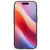 Przezroczyste etui na smartfon z widocznym gradientowym tłem w odcieniach czerwieni, pomarańczu i fioletu. Etui ma wyraźnie zaznaczone przyciski i otwory na kamerę oraz porty.