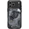 Przezroczyste etui na telefon z widocznymi elementami wewnętrznymi, ozdobione grafiką techniczną i napisami: "Spigen ZeroOne Edition" oraz "GENERATION II". Na etui znajdują się także oznaczenia "SGP 710B 0001.07".