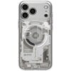 Przezroczyste etui na telefon z widocznymi elementami wewnętrznymi, ozdobione napisami: "spigen", "ZeroOne Edition", "SGP-710B", "GENERATION II". Etui posiada wycięcia na trzy obiektywy aparatu i dodatkowy otwór na lampę błyskową.